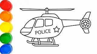 How to Draw a Police Helicopter | Step by Step Drawing Tutorial