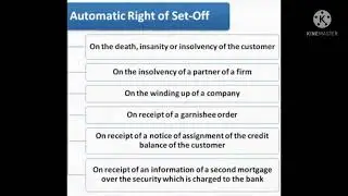 Banking Law and operations right of set off