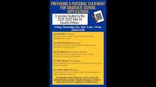 Preparing a Personal Statement for Graduate School Applications