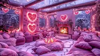 Valentine Enchanting Cozy Jazz 💗🔥 Fireplace Ambience for Relax, Love & Winter Comfort
