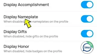 Show Name Plate on Profile & Room IMO Beta App