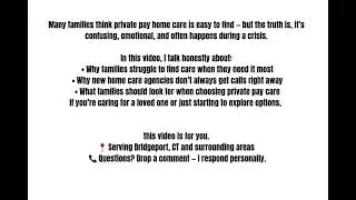Why Private Pay Home Care Feels So Hard (What Families Should Know
