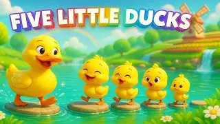 Five Little Ducks | Splash Dance Counting Song for Kids (3D Nursery Rhyme)