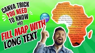 How to Fill Long Text into Africa Map Shape | Canva Tutorial Typography Design