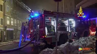 Asiago (VI) - Vasto incendio palazzo del centro città: Ingenti danni in 4 appartamenti - www.HTO.tv