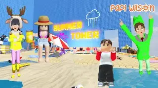 Yuta Mio Kedinginan Di Salju Main Obby Parkour Tower Musim Panas 😱🌞 Roblox | Sakura School Simulator