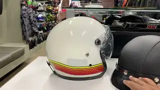 Capacete Kraft Old School Race Branco/Laranja
