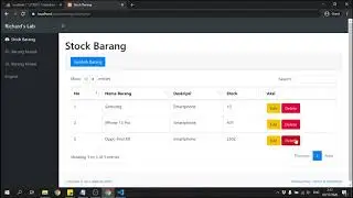 5 - Tutorial Pembuatan Aplikasi Stock Barang Berbasis Web : Update dan Delete Data dengan PHP+MySQL