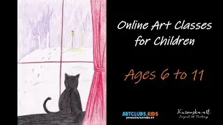 Draw a Charming Cat in a Cosy Winter Scene | Kids Online Art Class (6-10) - Learn from a Real Artist