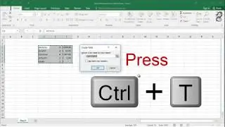 Excel Shortcut Key to Create Table