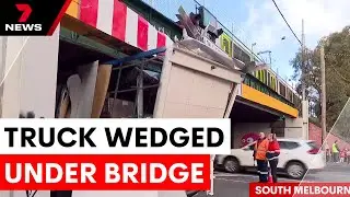 Montague Street Bridge strikes again as truck gets wedged | 7NEWS