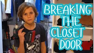 Breaking the closet door with a metal ruler, x-shot, a crossbow, a metal bar, a saw, and a hammer!