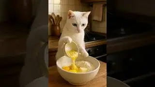 Kitty Makes Banana Bread 😺🍌 #cats #ai
