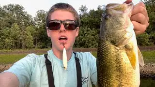 Top Water Fishing A Trophy Bass Lake | Pump Back Lake, Salina Oklahoma