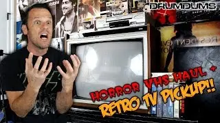 Drumdums HORROR VHS HAUL 2 + Retro TV Pickup!!