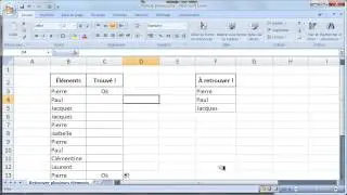 Excel 2007 : Comment retrouver un bloc d'éléments - Fonction SI et Fonction ET - Formule matricielle