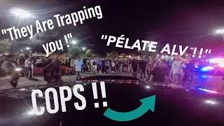 COPS try to BLOCK my GT500 in at INSANE CAR MEET !!