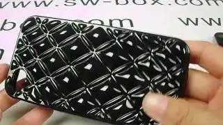 Diamond Pattern iPhone 4 4S Black TPU Case Cover Wholesale