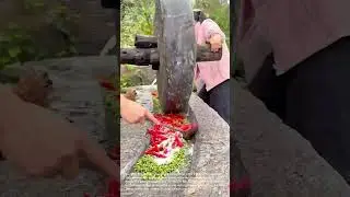 Traditional Stone Mill: Grinding Peppers the Old Way