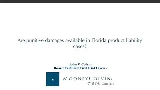 Are punitive damages available in Florida product liability cases?