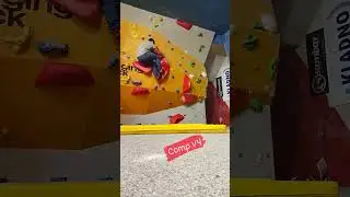Red V4 comp boulder at Kladno