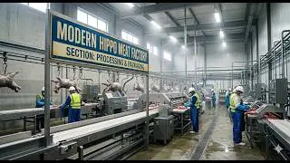 Inside the Modern Hippo Meat Factory | The Complete Process You've Never Seen