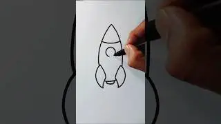 How to Draw a Rocket | Easy Rocket Drawing #shorts
