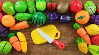 Satisfying video / Velcro fruit / fruit and vegetables cutting ASMR / relaxing sound / fruit🍎🍊🍌🍉🍇🍒🍍