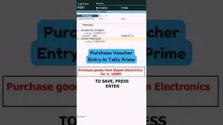 Purchase Voucher Entry in Tally&nbsp;Prime | #tally #tallyprime #tallyerp9 #tally_prime #tallyprime4
