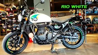 Lo Ji Royal Enfield Hunter 350 Rio White With Navigation 🧭 Detail Walkaround Review ⭕❗⭕|@LocalAbroad