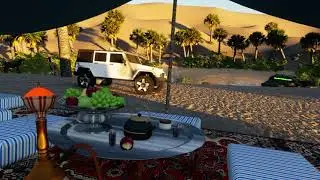 Desert Oasis Ambience 🏜️🏝️ Lake and Wind Sounds (Study, Relax, Sleep)