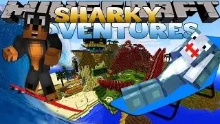 Minecraft  Donut the Dog Adventures  DONUT LEARNS TO SURF WITH SHARKY