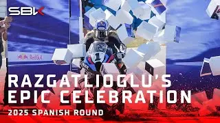 Разгатлиоглу разбивает стену, празднуя третий титул чемпиона WorldSBK 👑 | 2025 #SpanishWorldSBK 🇪🇸