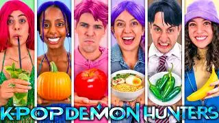 We only eat food with the first letter of KPOP Demon Hunters' names! Hunterx and Saja Boys*