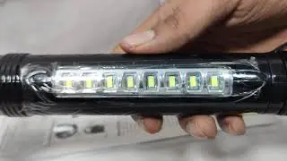 DP.LED DP-9115 RECHARGEABLE TORCH WITH SOLAR PANEL Torch Emergency Light  (Black)