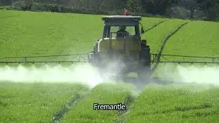 Crop Spraying | Growing Crops | Cheshire | Countryside Fremantle stock footage |  E16R44 051