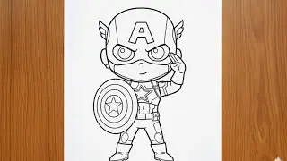 Captain America Drawing in 2 Minutes | Easy Marvel Superhero Sketch