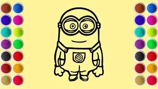 🎨 Coloring Despicable Me Minion Mark Using Colored Sand | Coloring Page | Sand Painting