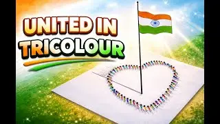 3D illusion Drawing of Indian 🇮🇳 tricolour Flag| Easy Republic day Drawing #art #3d #republicday