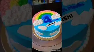 simple design rainbow cake decoration ideas |rainbow design birthday cake #shorts #short #viral