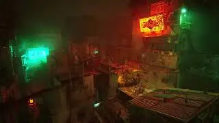 [4K HDR] Stray Slums 1 &bull; Pure Cyberpunk Ambience