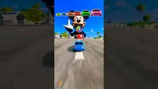 🌟Tiny Car vs Mickey Mouse Portal&hellip; and Turns ULTRA HUGE! 🌟 #shorts #beamngdrive