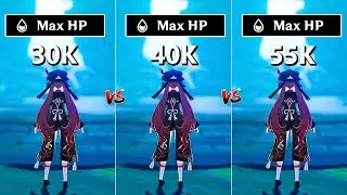 30k vs 40k vs 55k Hu tao HP% build !! How much HP Hu tao need ??