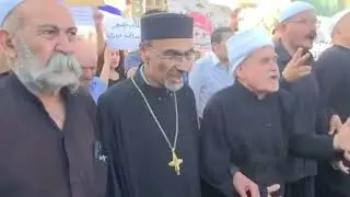 Druze and Christians protests the Syrian Government in Suwayda