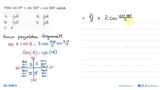 The value of coS 45+cos165+cos 285 is