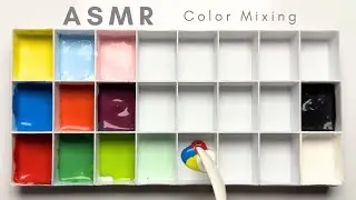 How to Create a Full Color Palette Using Only 3 Primary Colors | ASMR | Color Mixing