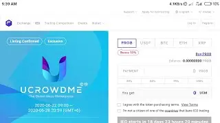 AIRDROP 500 UCM ($25) IEO on Probit Exchange | Technical RaYeL