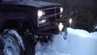 Big Suburban playing in deep Cascade snow
