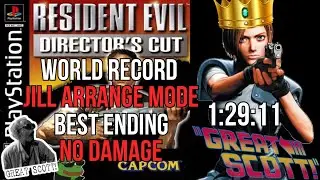 (World Record) Resident Evil (1996) Jill Arrange Best Ending NO DAMAGE Speedrun 1:29:11
