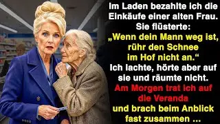 Die Frau, deren Einkauf ich bezahlte, sagte- „Wenn dein Mann geht, rühr den Schnee im Hof nicht an“